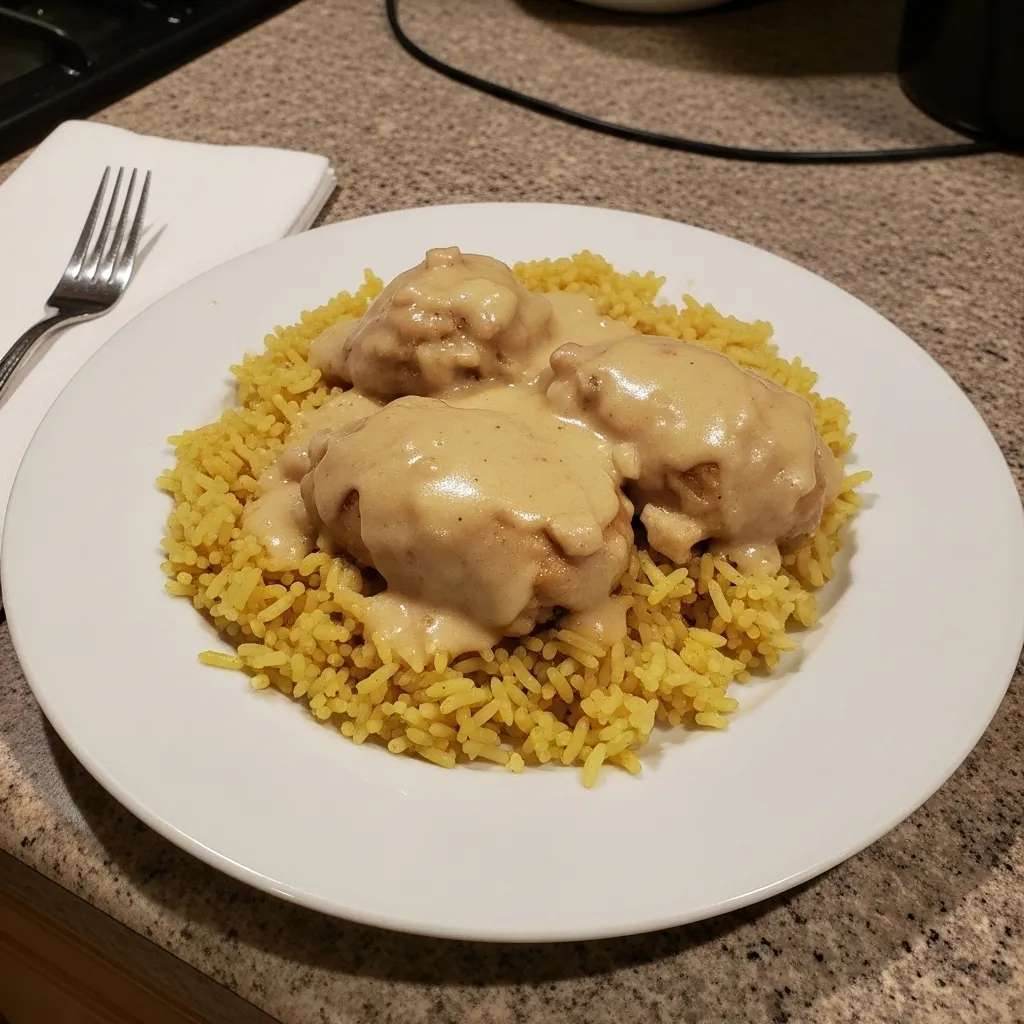 Creamy Smothered Chicken and Rice - secondary view