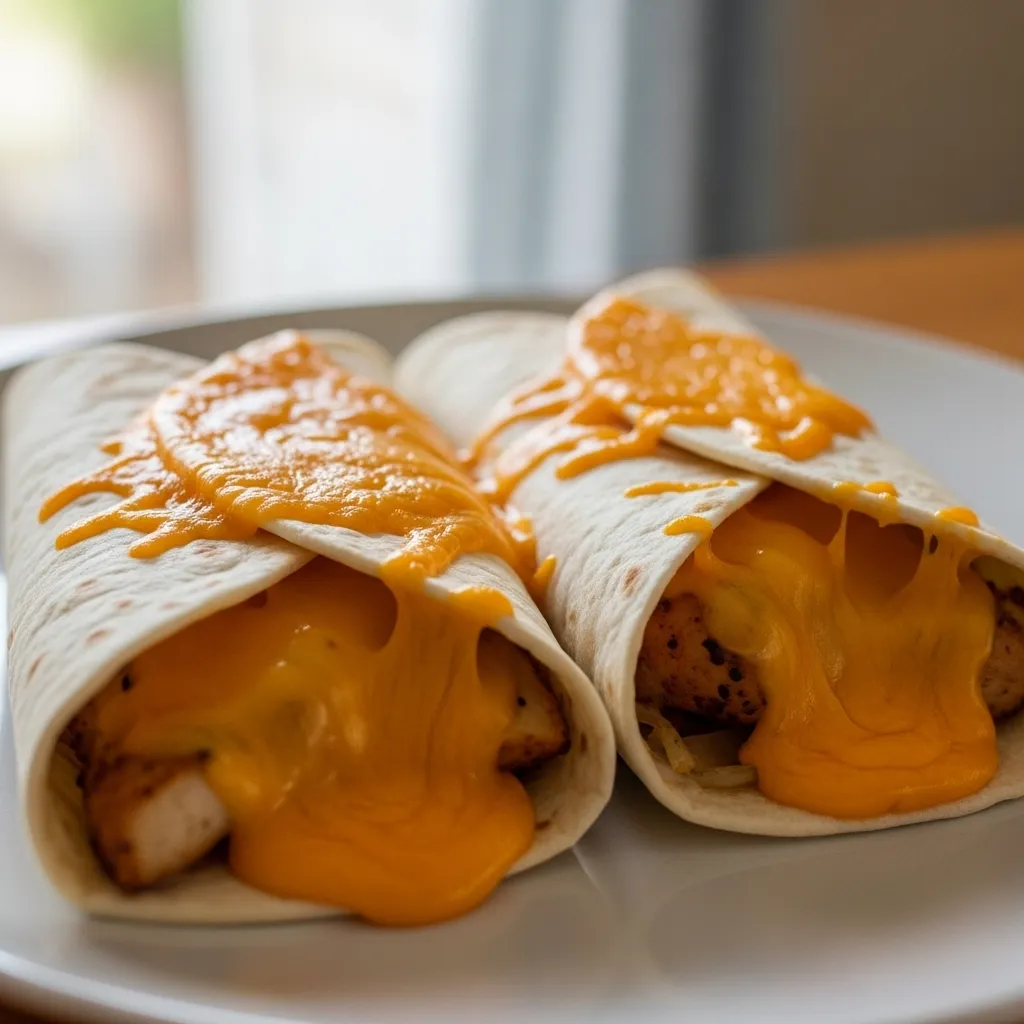 Cheesy Garlic Chicken Wraps