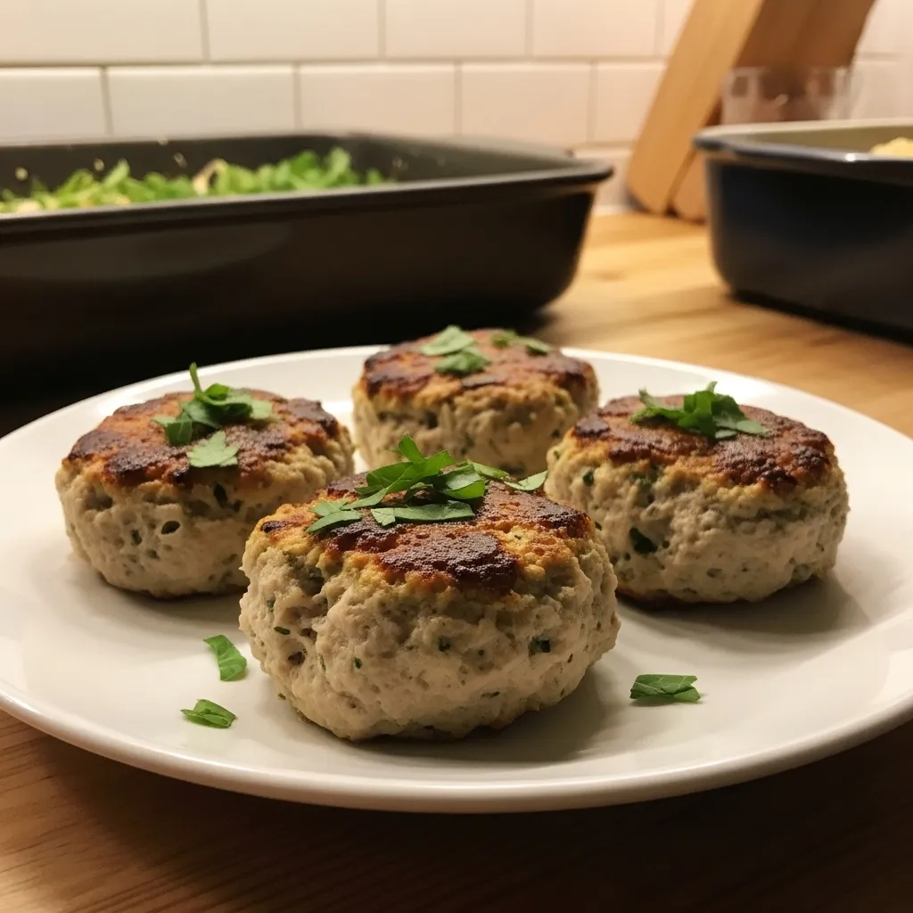 Garlic Parmesan Chicken Meatloaves - tertiary view