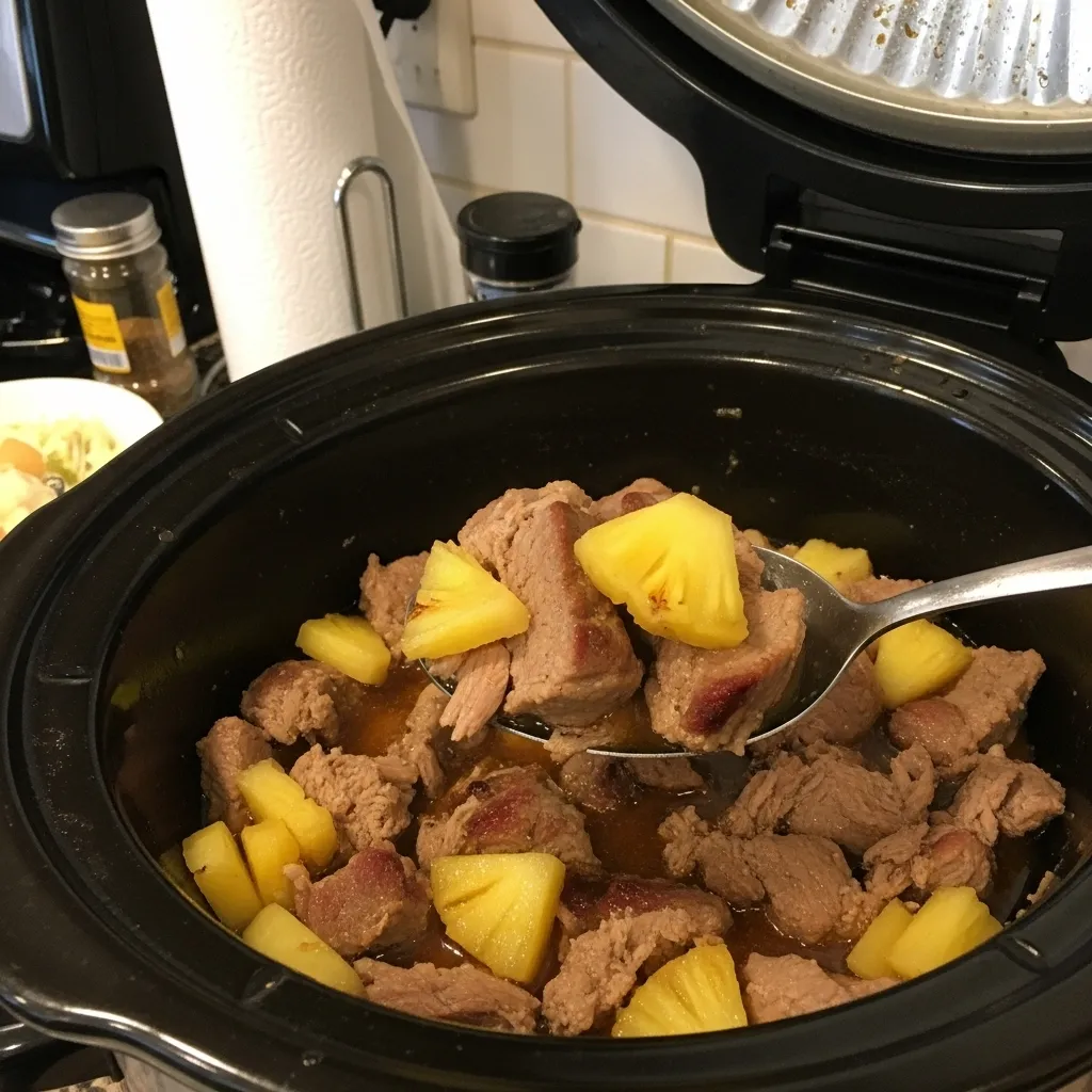 Tender Pineapple Pork in a Slow Cooker - tertiary view