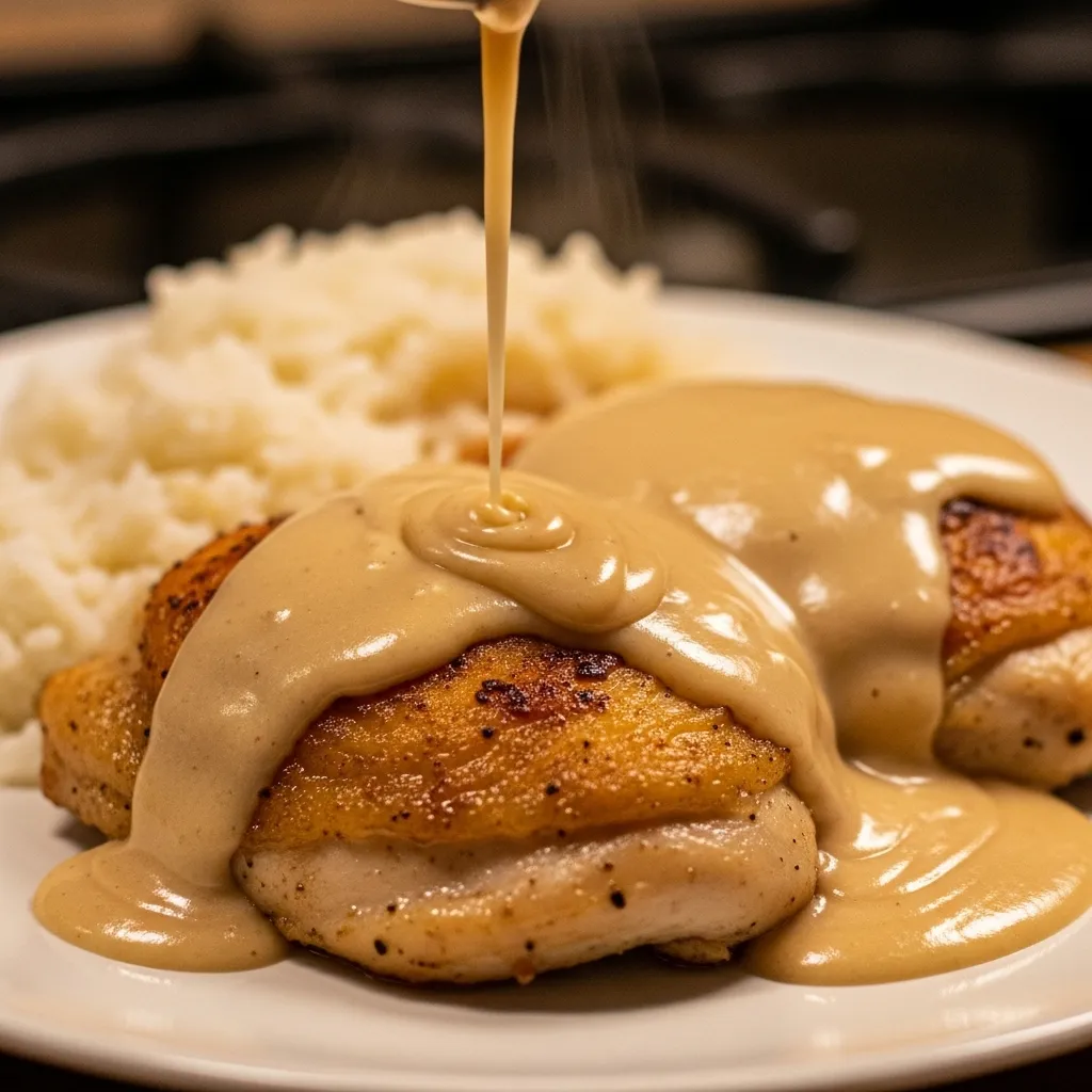 Creamy Smothered Chicken and Rice - Perfect for Family Dinners - secondary view