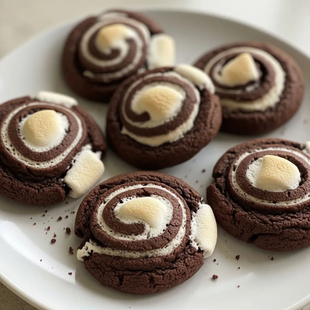 Chocolate Marshmallow Swirl Cookies