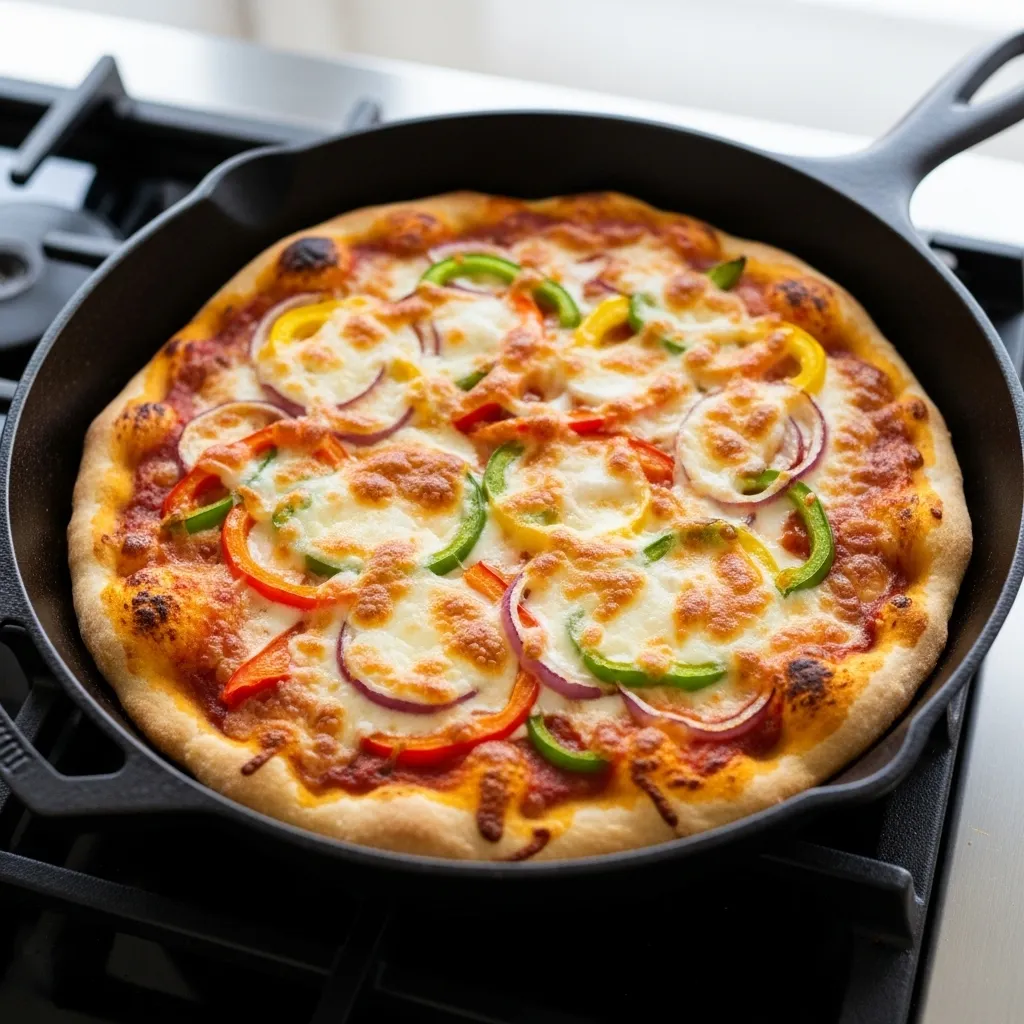 Cast Iron Skillet Pizza - Perfect for Family Dinners - tertiary view