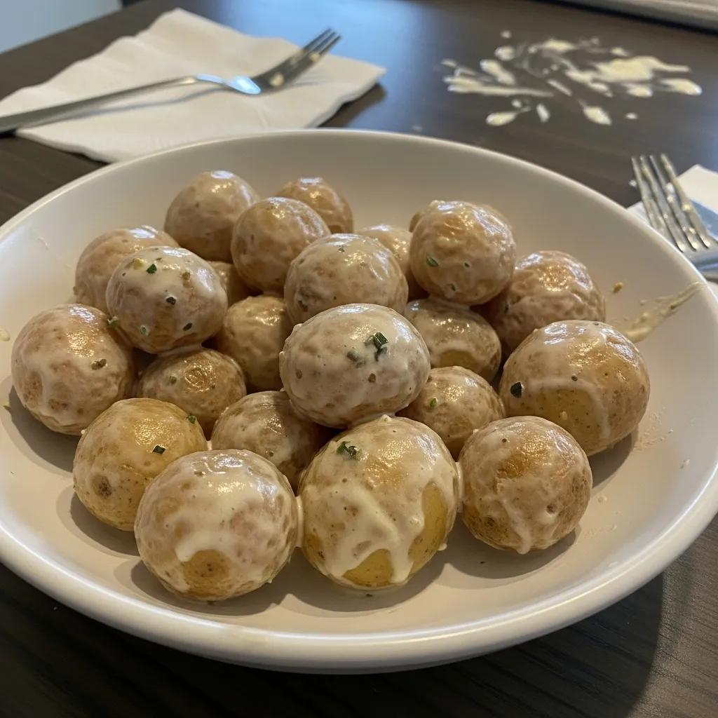 Creamy Garlic Sauce Baby Potatoes - secondary view