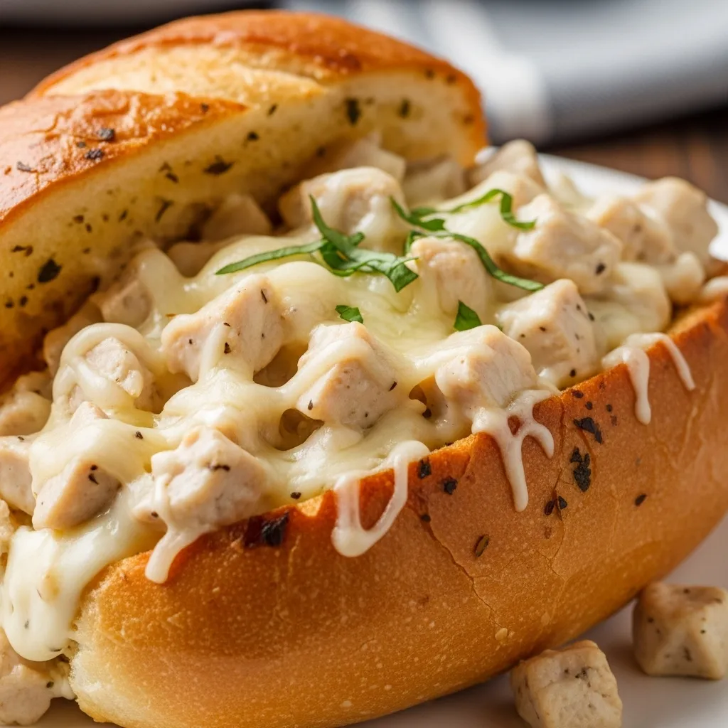 Chicken Alfredo Stuffed Garlic Bread - tertiary view