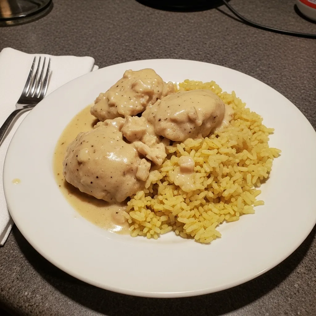 Creamy Smothered Chicken and Rice - tertiary view