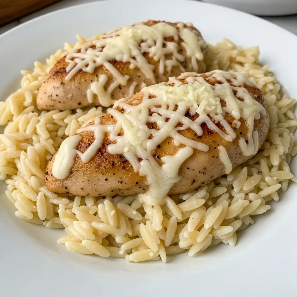 Creamy Parmesan Chicken and Orzo - Deliciously Comforting and Easy! - tertiary view