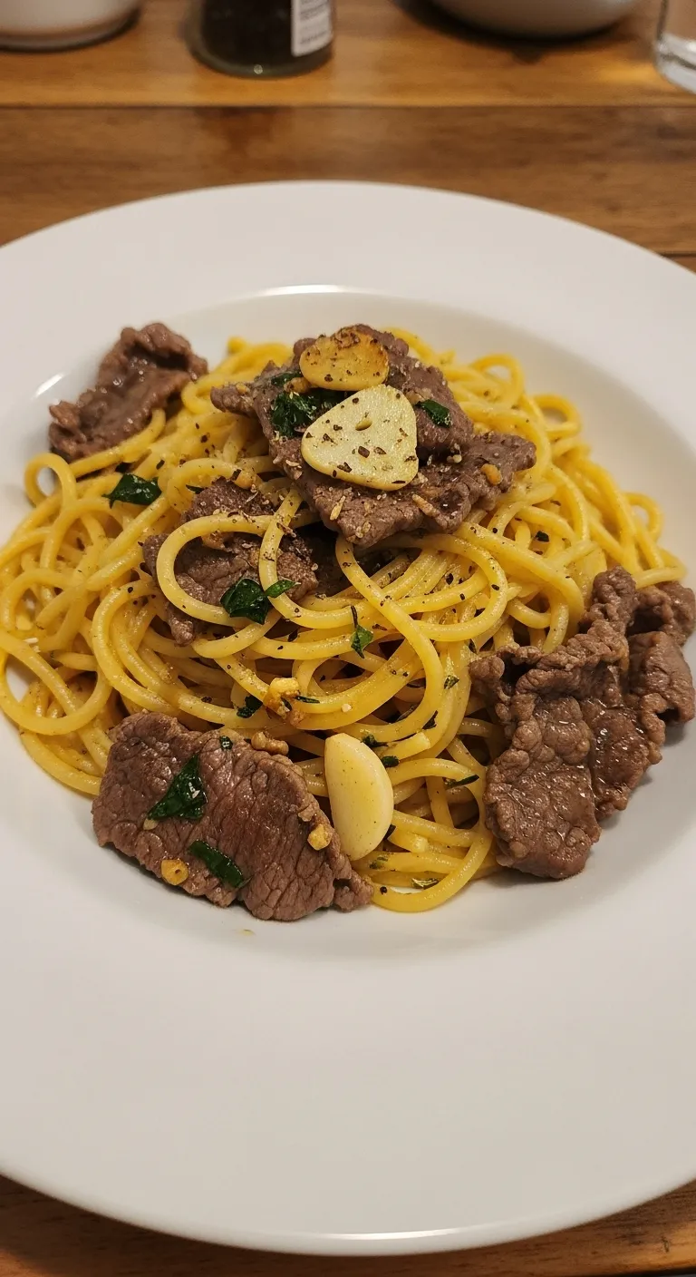 Creamy Beef & Garlic Butter Pasta - secondary view