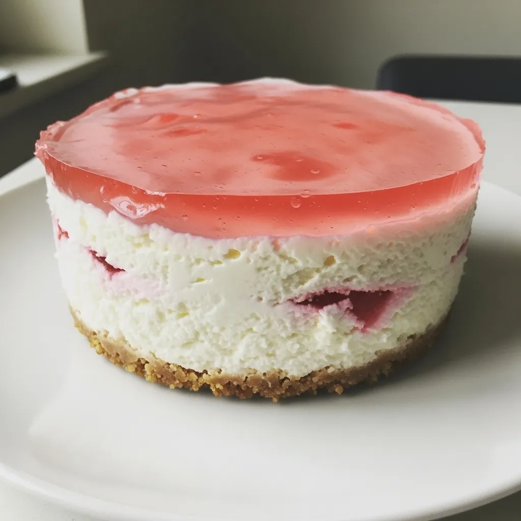 No-Bake Greek Yogurt Jello Cheesecake - Light, Creamy, and Refreshing! - tertiary view