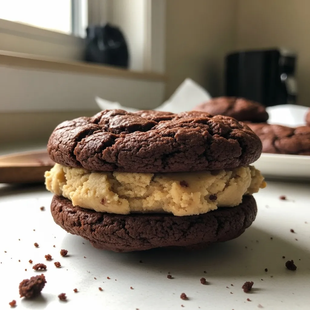 Brownie Cookie Dough Sandwich Cookies - tertiary view