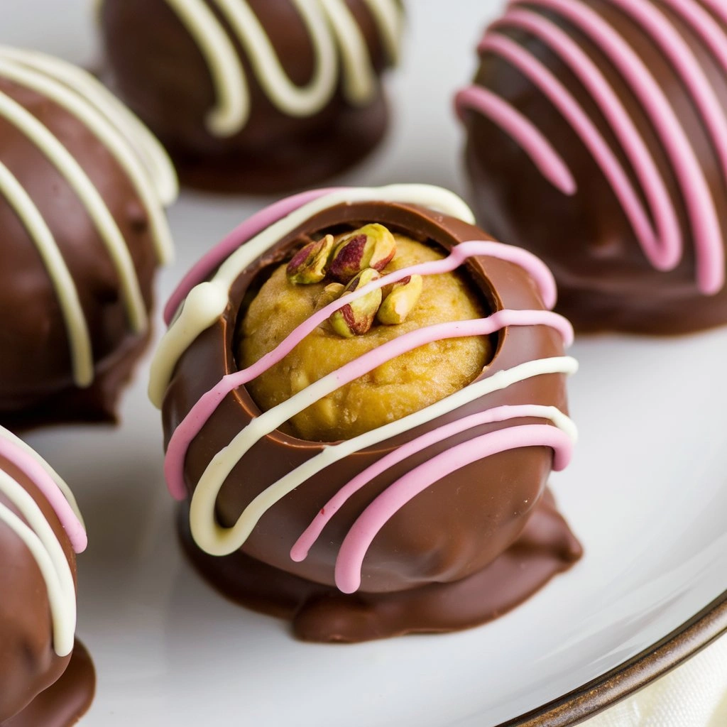 Dubai Chocolate Balls with Pistachio Kunefe Filling