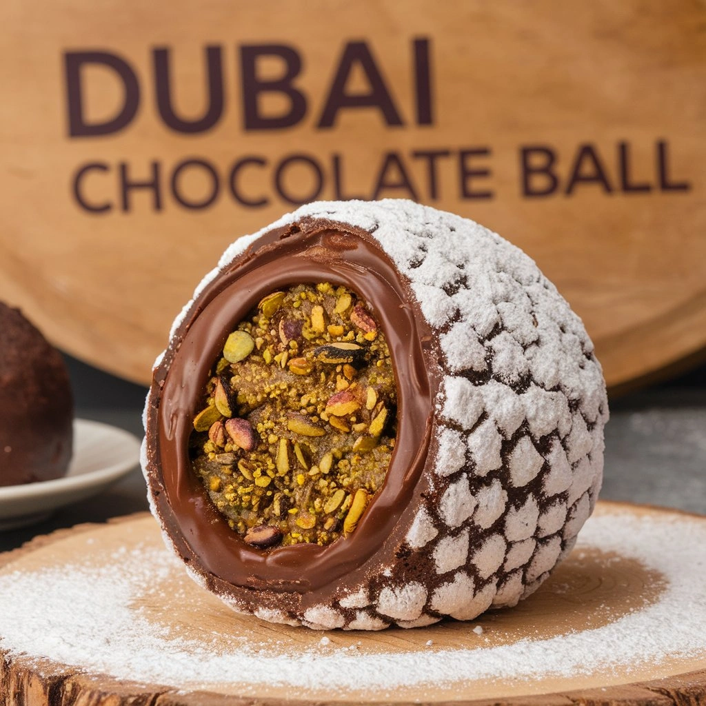 Dubai Chocolate Balls with Pistachio Kunefe Filling - secondary view