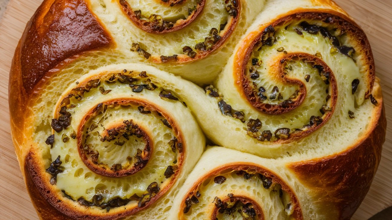 Swirled Garlic Herb & Cheese Bread