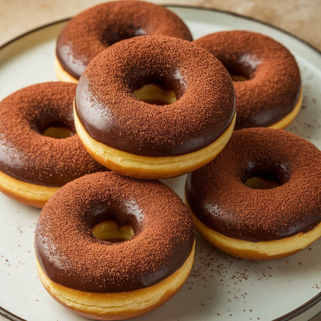 Chocolate Cream-Filled Doughnuts with Espresso Sugar - secondary view