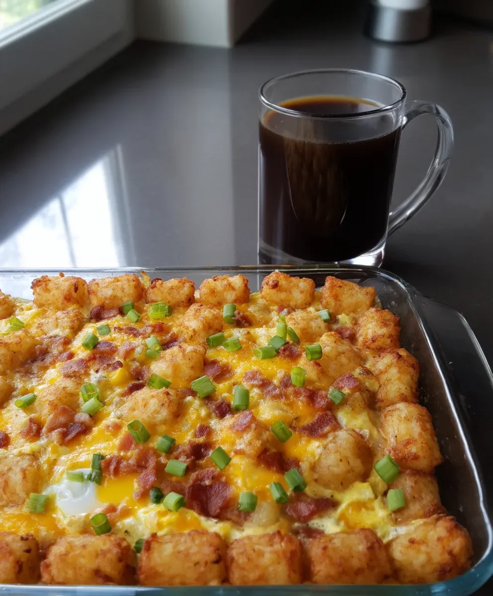 Bacon, Egg, and Tater Tot Casserole - tertiary view