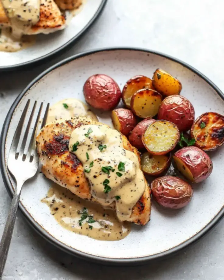 Chicken and Potatoes with Dijon Cream Sauce - tertiary view