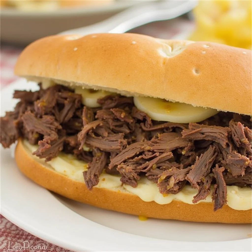 Hearty Slow Cooker French Dip Sandwiches