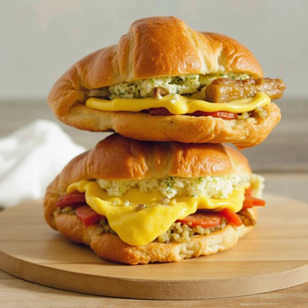 Irresistible Maple Mustard Croissant Breakfast Sandwich