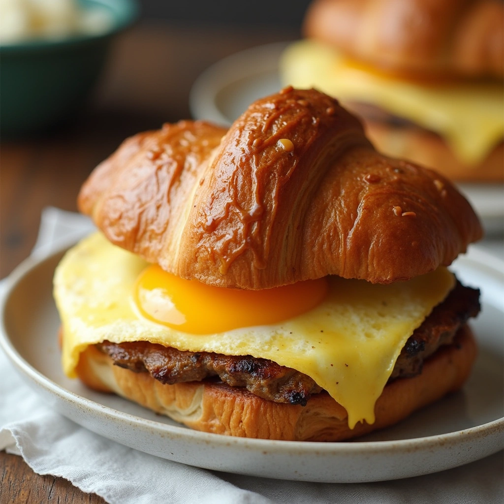Irresistible Maple Mustard Croissant Breakfast Sandwich - secondary view