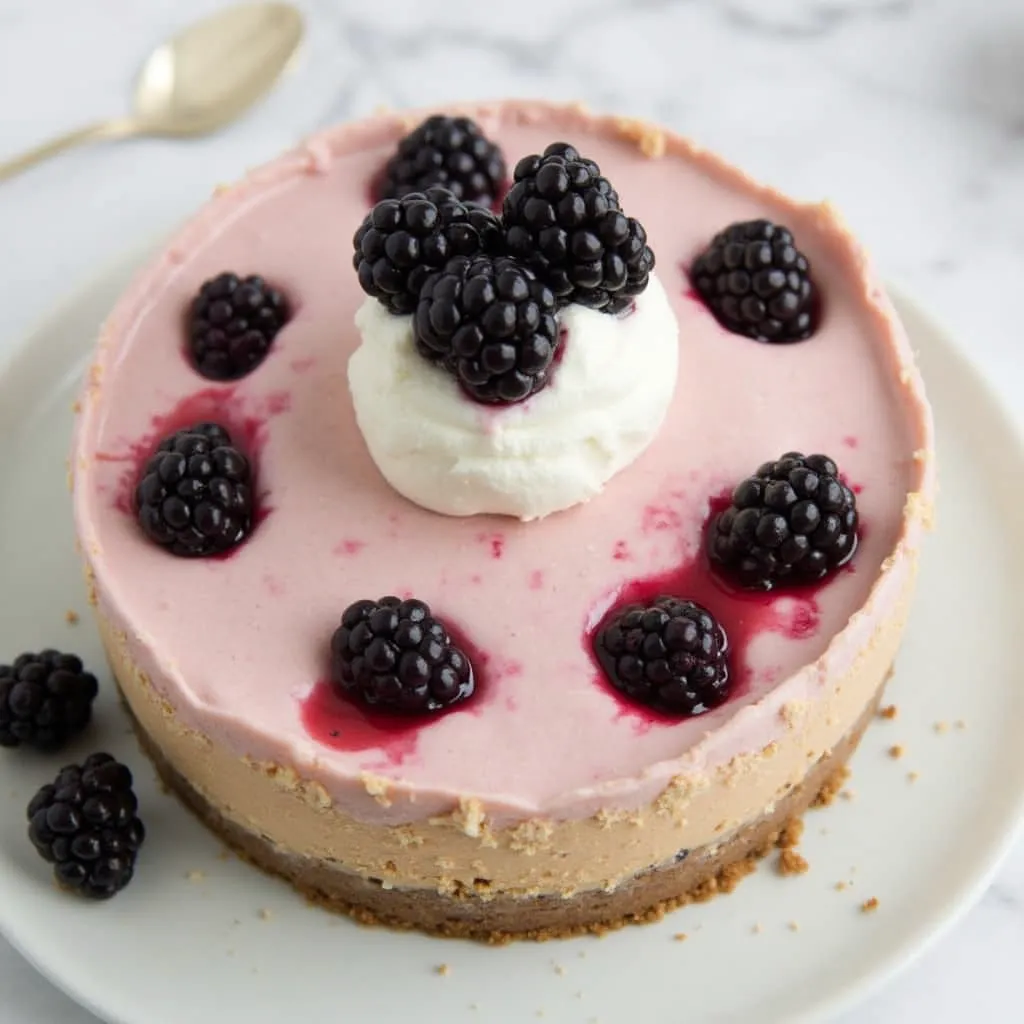 No-Bake Blackberry Cheesecake