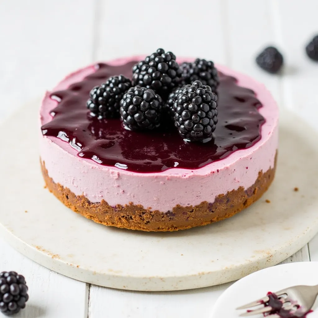 No-Bake Blackberry Cheesecake - tertiary view