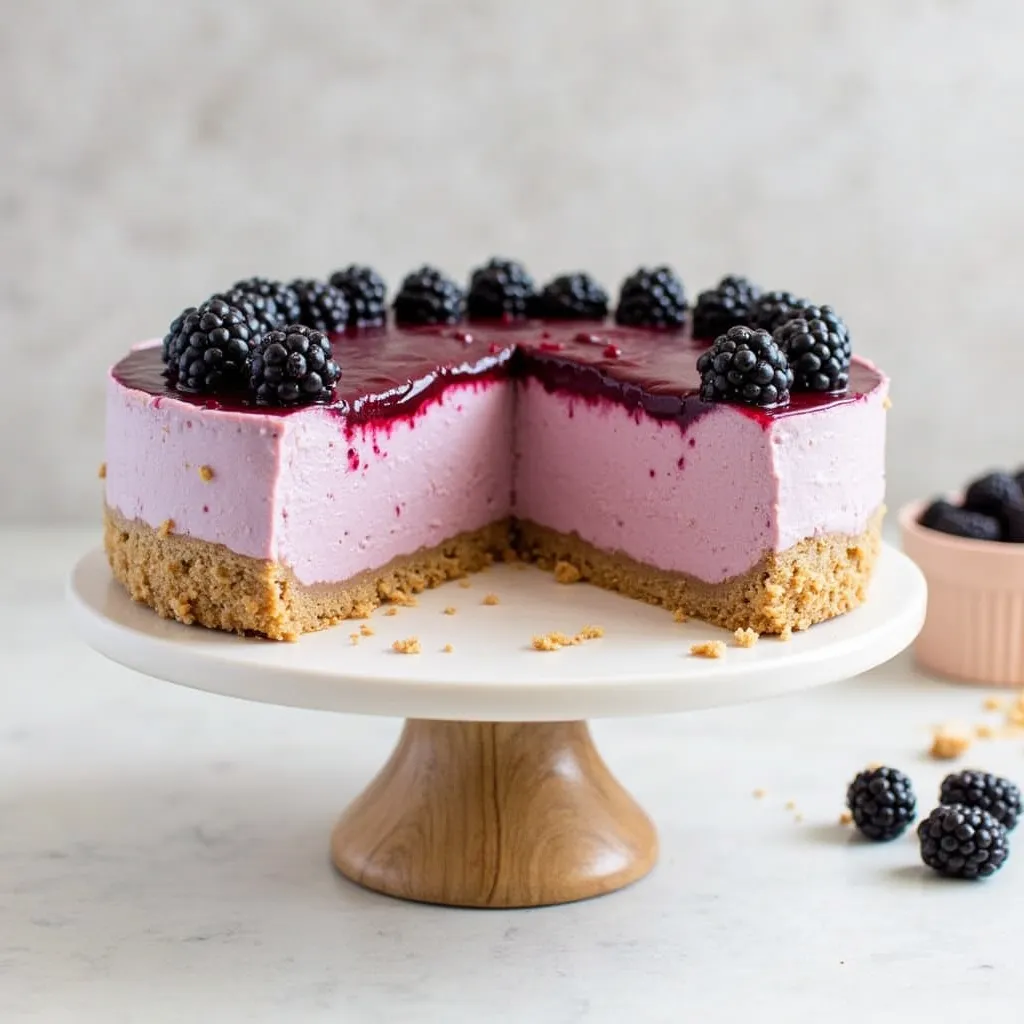 No-Bake Blackberry Cheesecake - secondary view