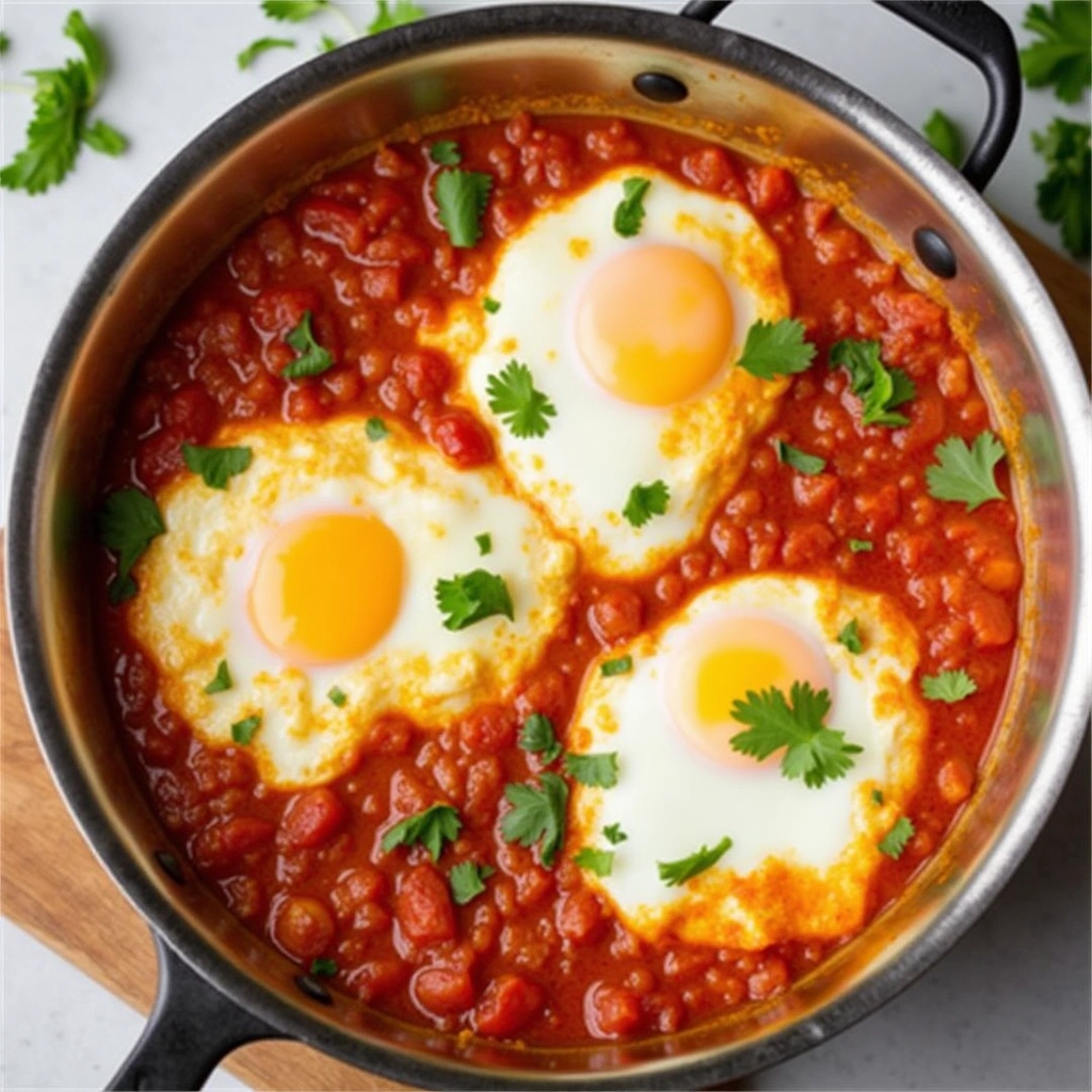 Shakshuka (Poached Eggs in Tomato Sauce) - secondary view