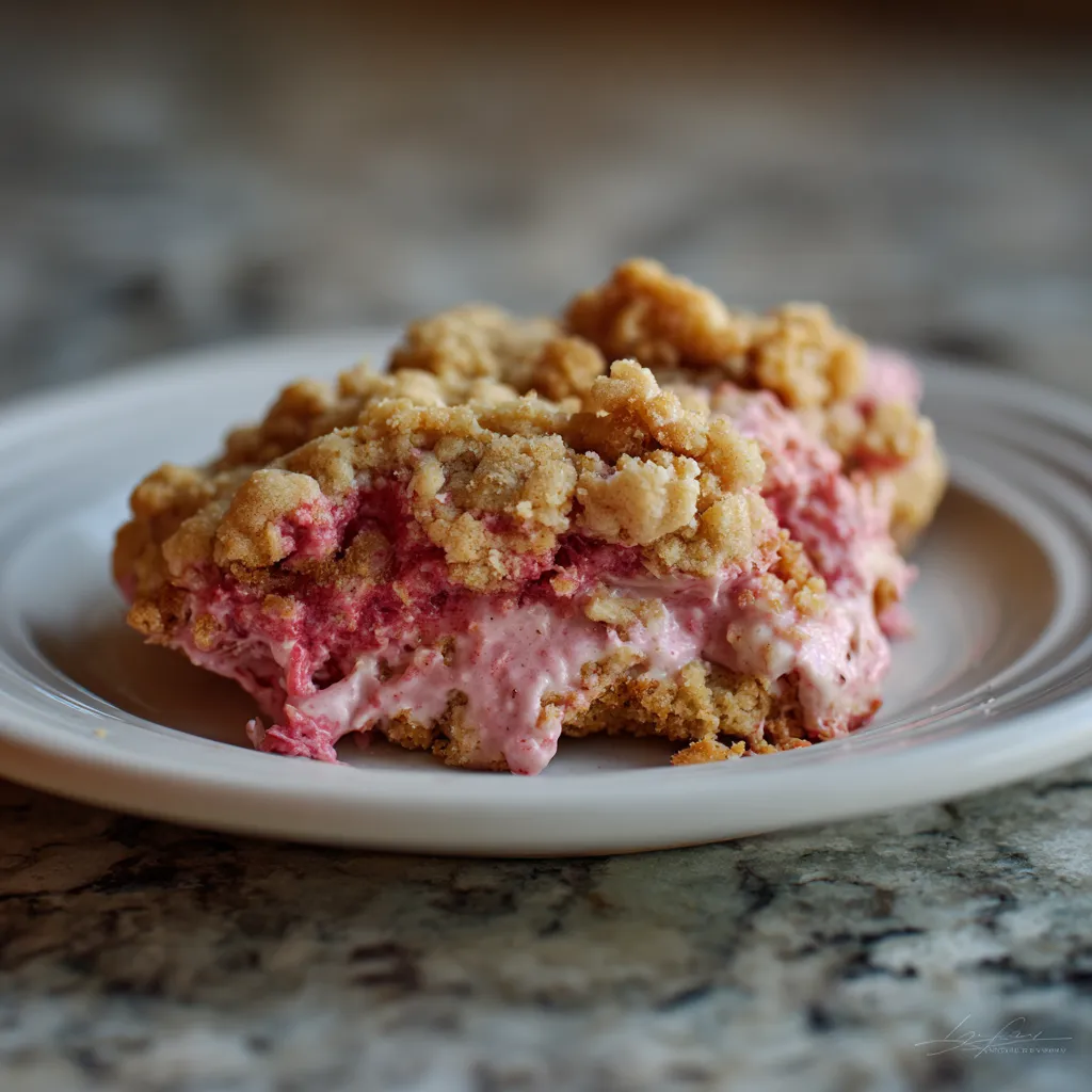 Buttery Strawberry Crumble Sandwich Cookies with Sweet Cream Cheese Filling and Sugar Cookie Base - secondary view