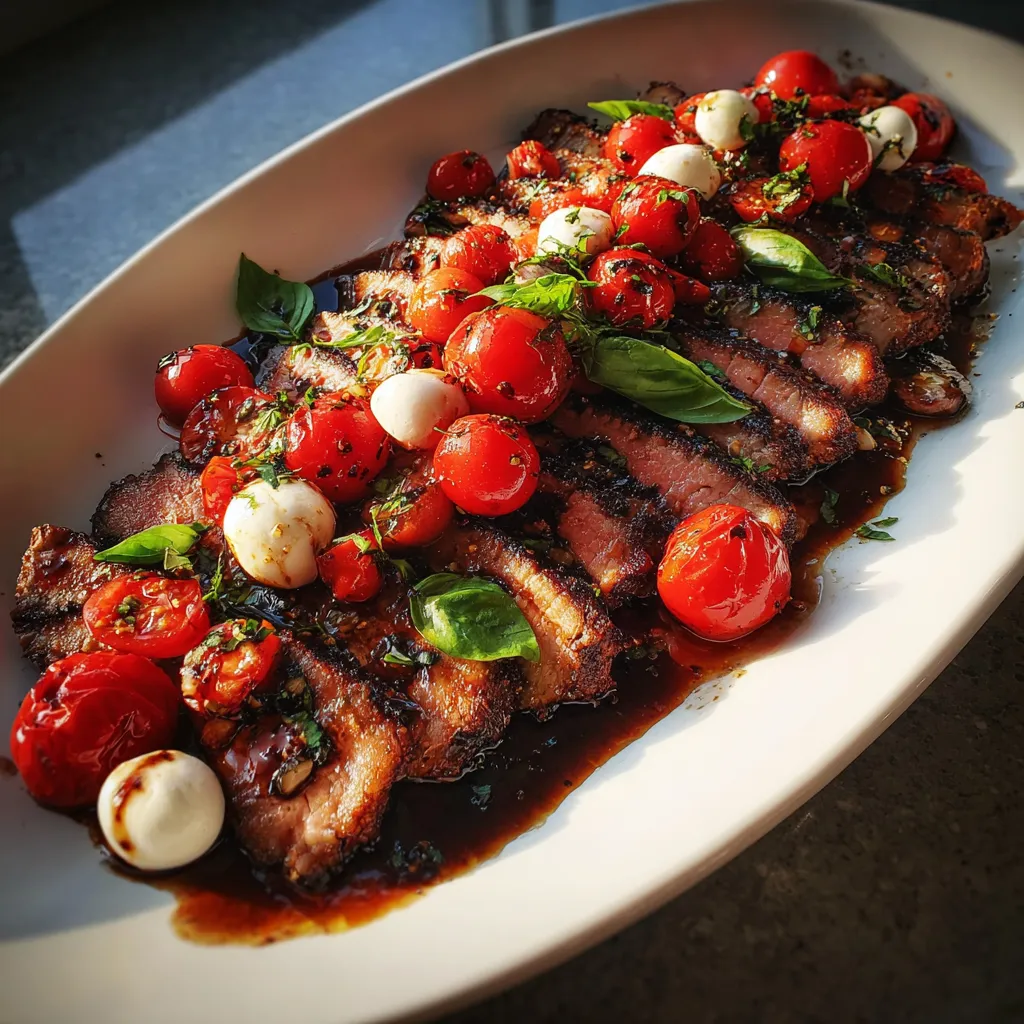Crispy Bacon with Balsamic Cherry Tomatoes, Fresh Mozzarella, and Basil - tertiary view