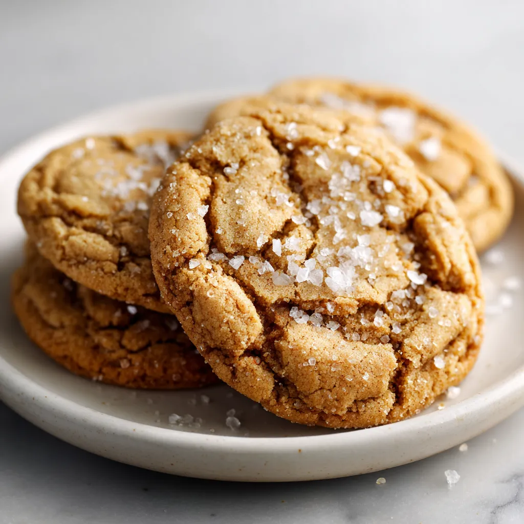 Chewy Salted Honey Cookies with Flaky Sea Salt and Golden Caramelized Edges - tertiary view