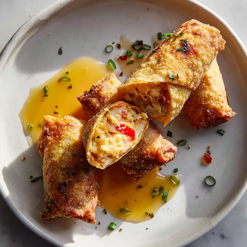 Crispy Crab Cake Egg Rolls with Lump Crab Meat and Creamy Remoulade Dipping Sauce - secondary view