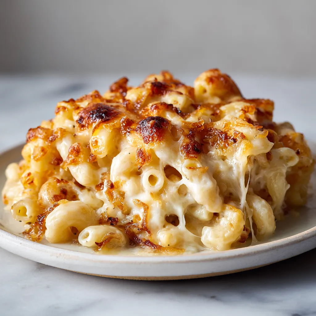 French Onion Soup Mac & Cheese with Caramelized Onions, Gruyere, and Crispy Breadcrumb Topping - tertiary view