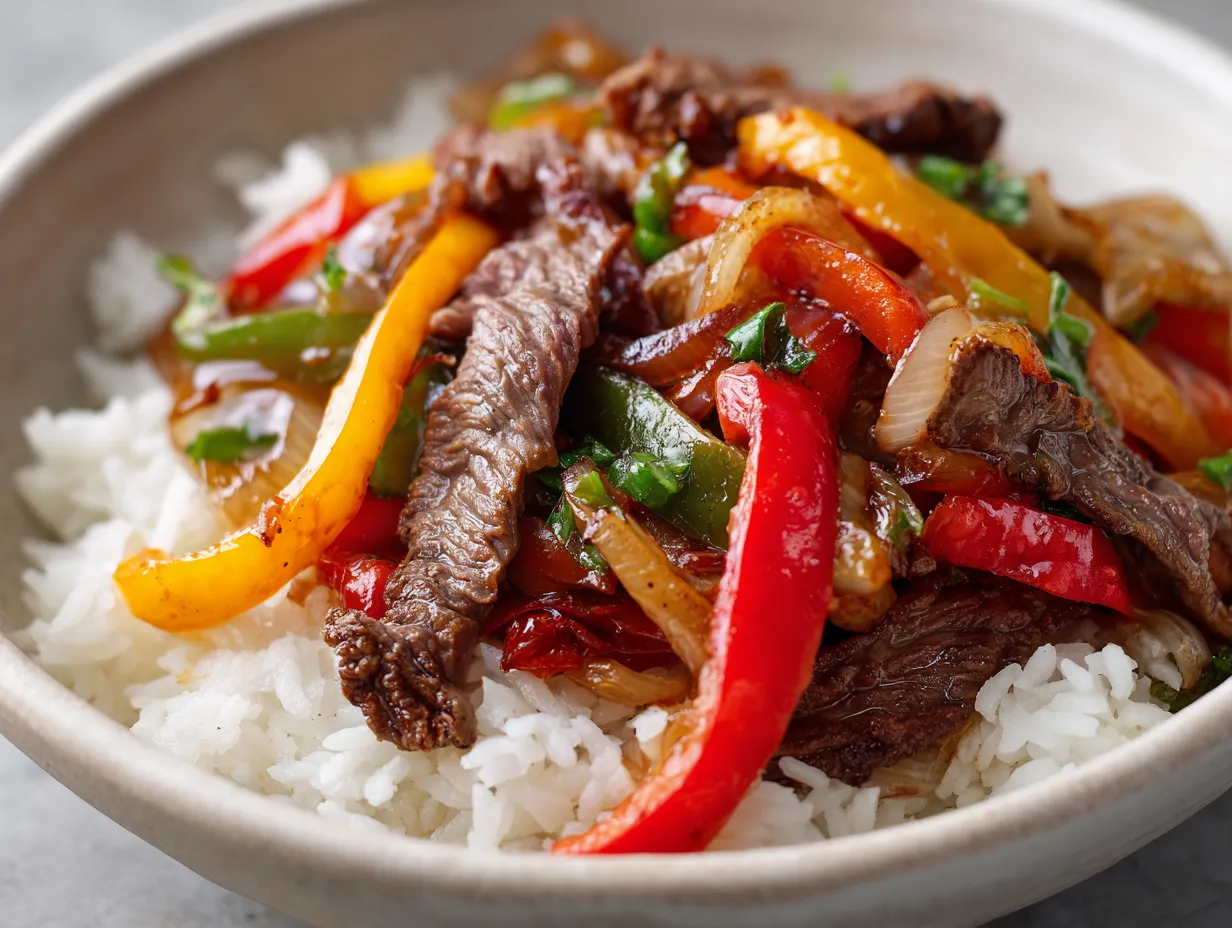 Ultimate Philly Cheesesteak Bowl with Thinly Sliced Ribeye and Peppers - secondary view