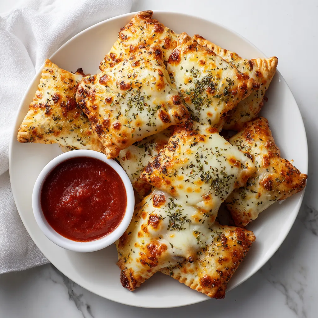 Homemade Easy Cheesy Pizza Pockets with Melty Mozzarella and Savory Filling - secondary view