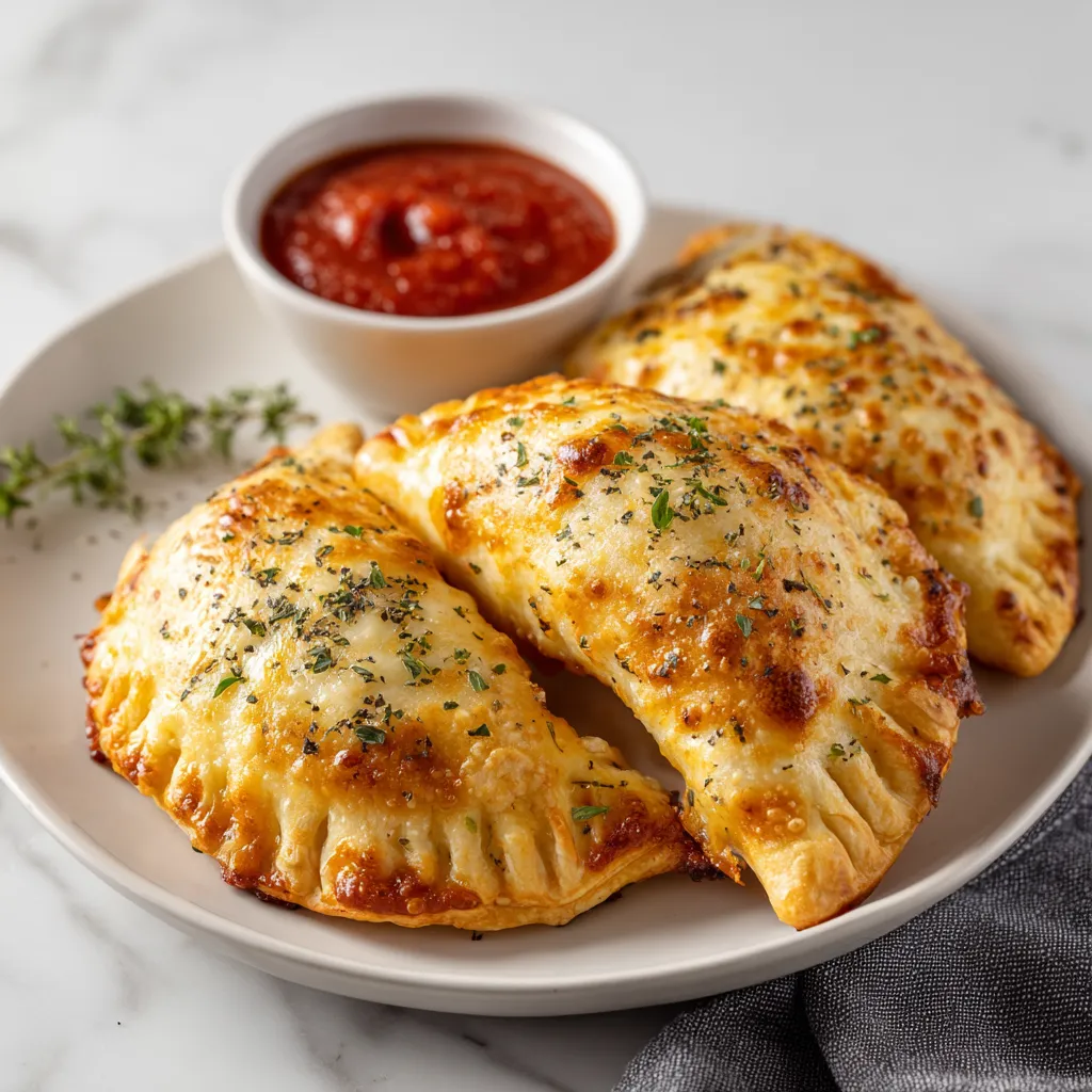 Homemade Easy Cheesy Pizza Pockets with Melty Mozzarella and Savory Filling - tertiary view