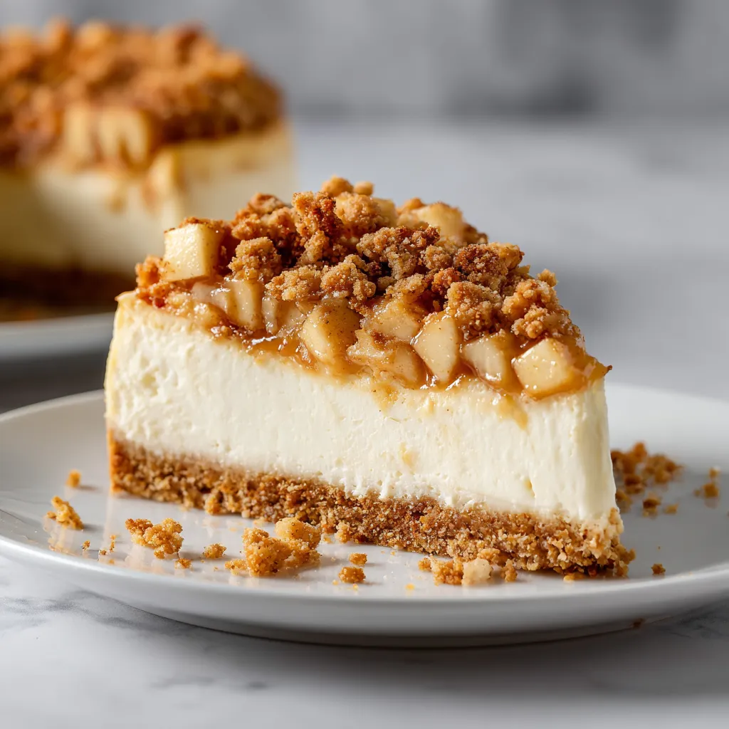 Ultimate Apple Crumble Cheesecake with Cinnamon Graham Crust and Buttery Streusel