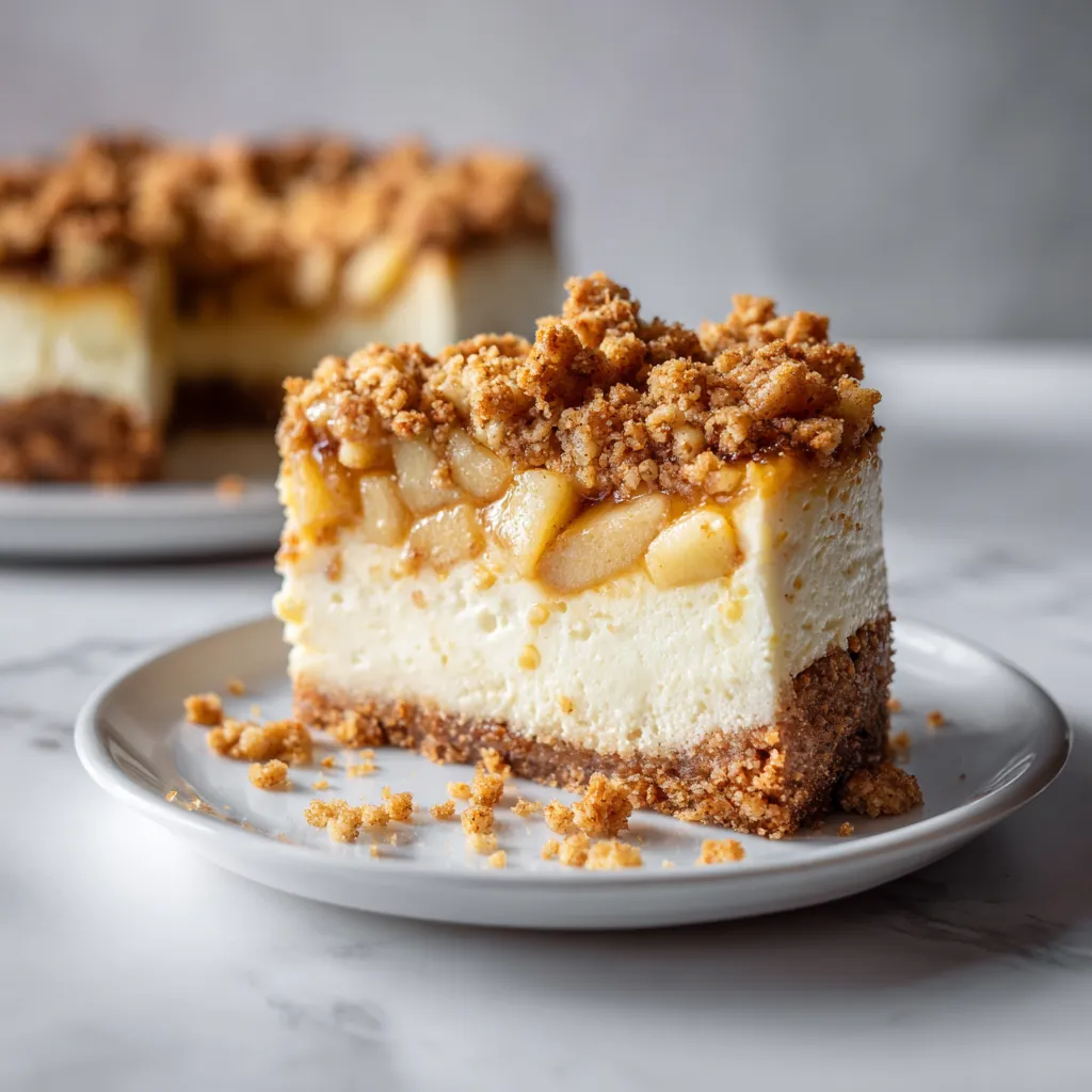 Ultimate Apple Crumble Cheesecake with Cinnamon Graham Crust and Buttery Streusel - tertiary view