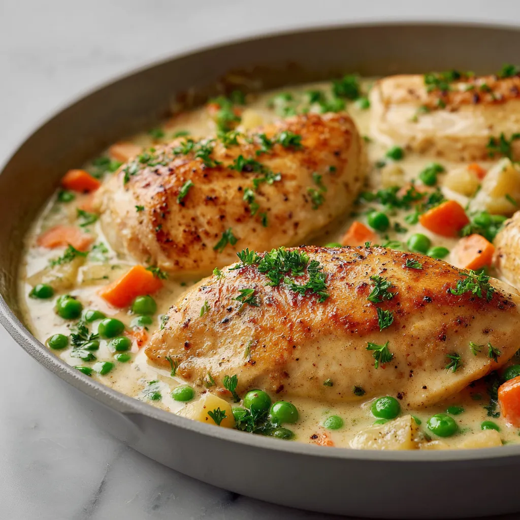 Tender Chicken Breasts in Rich Creamy Garlic Butter Sauce with Fresh Herbs - secondary view