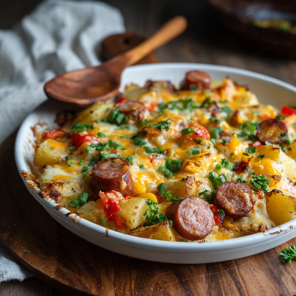 Ultimate Cheesy Ranch Potatoes and Smoked Sausage Skillet with Crispy Edges and Melted Cheese - tertiary view
