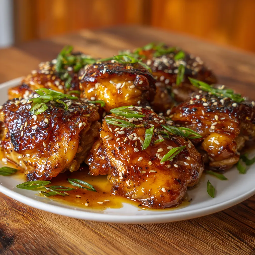 Sticky Sweet Honey Garlic Glazed Chicken Thighs with Asian-Inspired Aromatics - secondary view