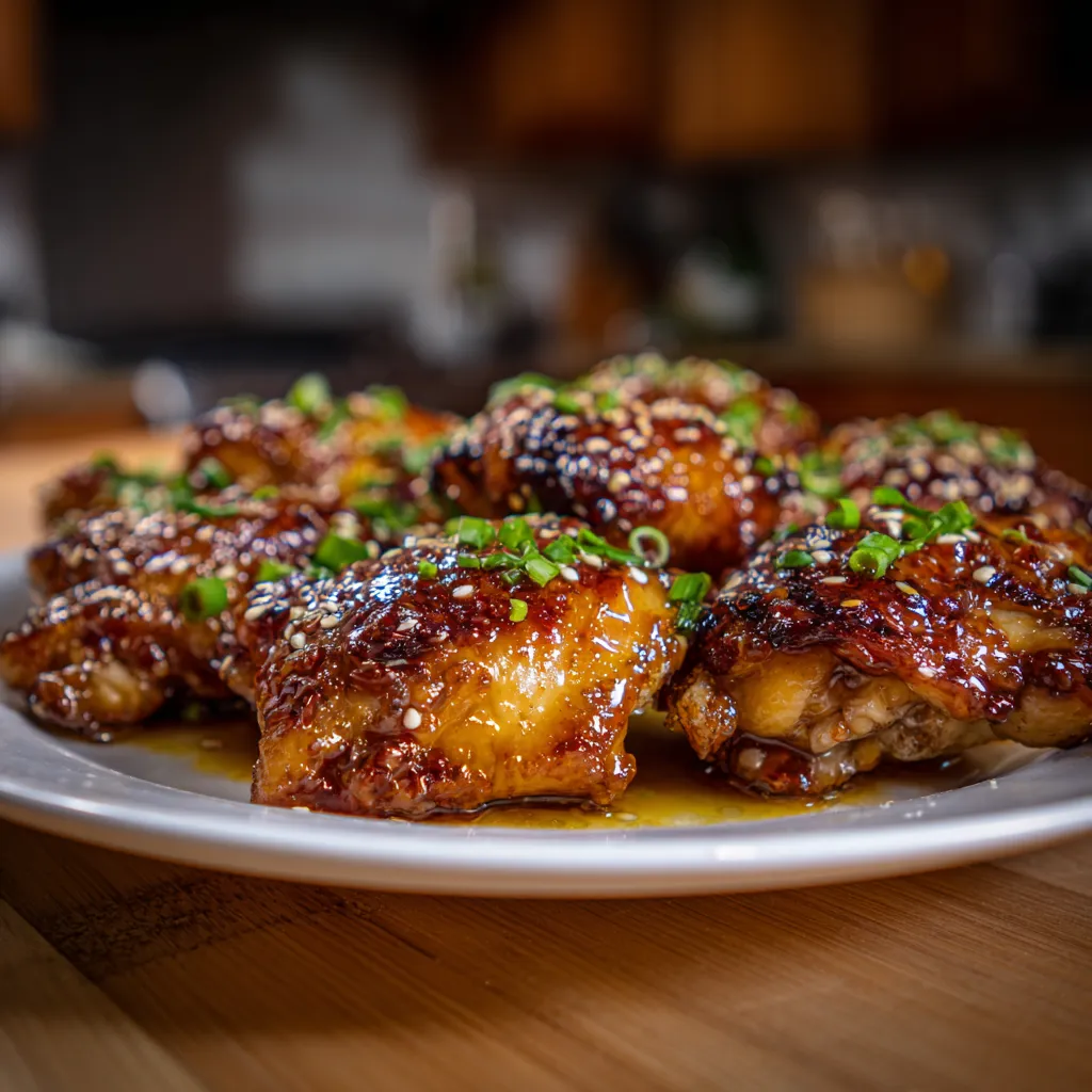 Sticky Sweet Honey Garlic Glazed Chicken Thighs with Asian-Inspired Aromatics - tertiary view