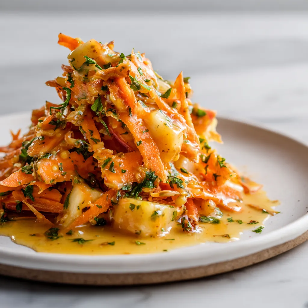 Crunchy Carrot Jicama Orange Salad with Honey Citrus Dressing and Toasted Walnuts - secondary view