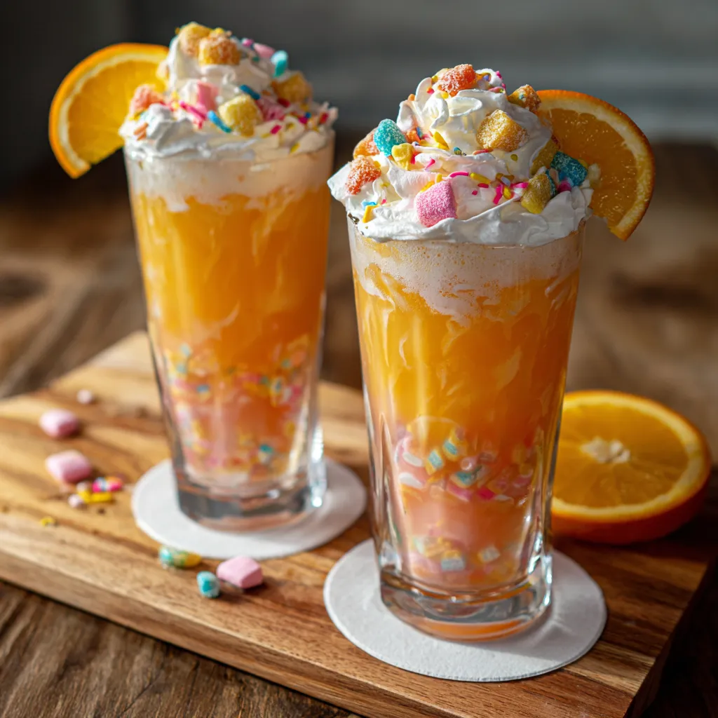 Vibrant Tropical Candy Crush Cocktails with Colorful Layers and Sweet Fruit Flavors