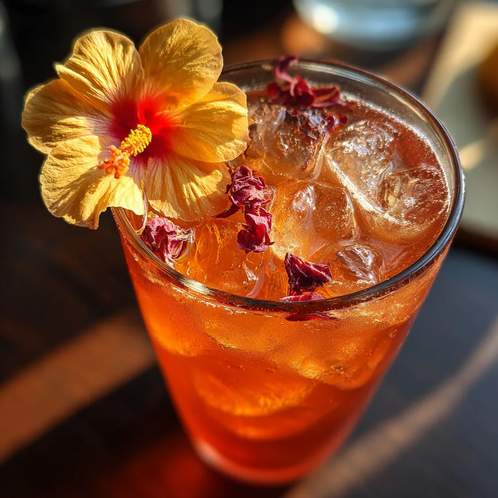 Ultimate Peach Hibiscus Sunset Tea - Refreshing Floral Paradise with Golden Peachy Perfection - main view
