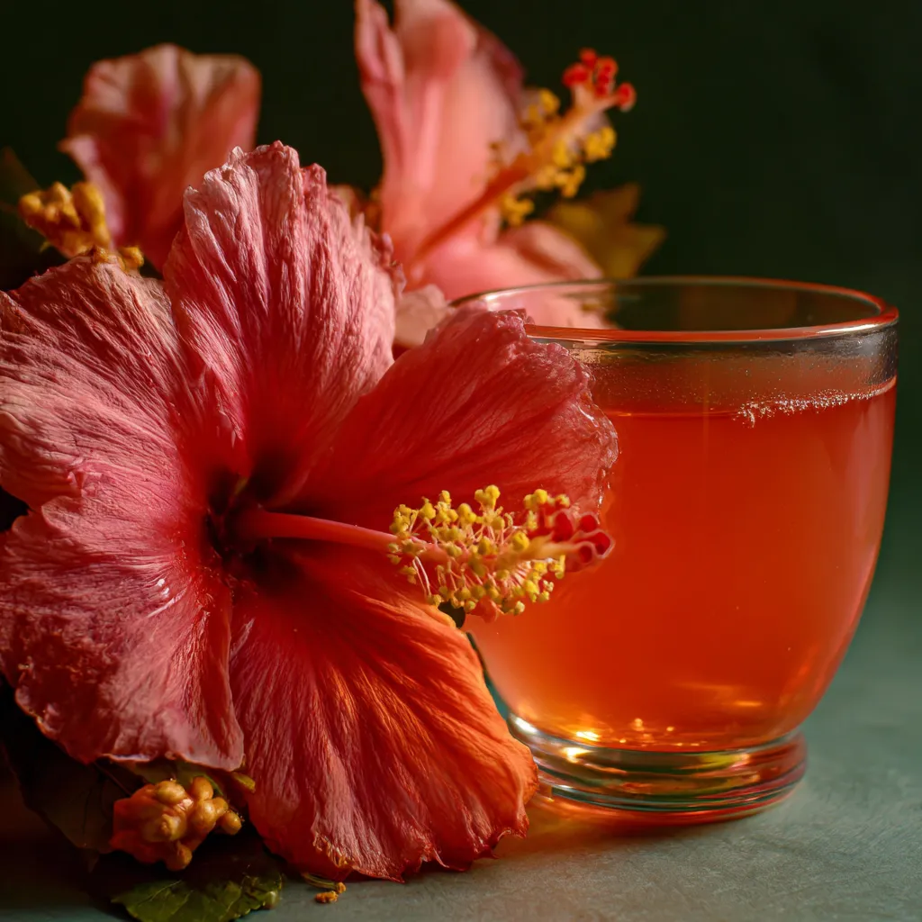 Ultimate Peach Hibiscus Sunset Tea - Refreshing Floral Paradise with Golden Peachy Perfection - tertiary view