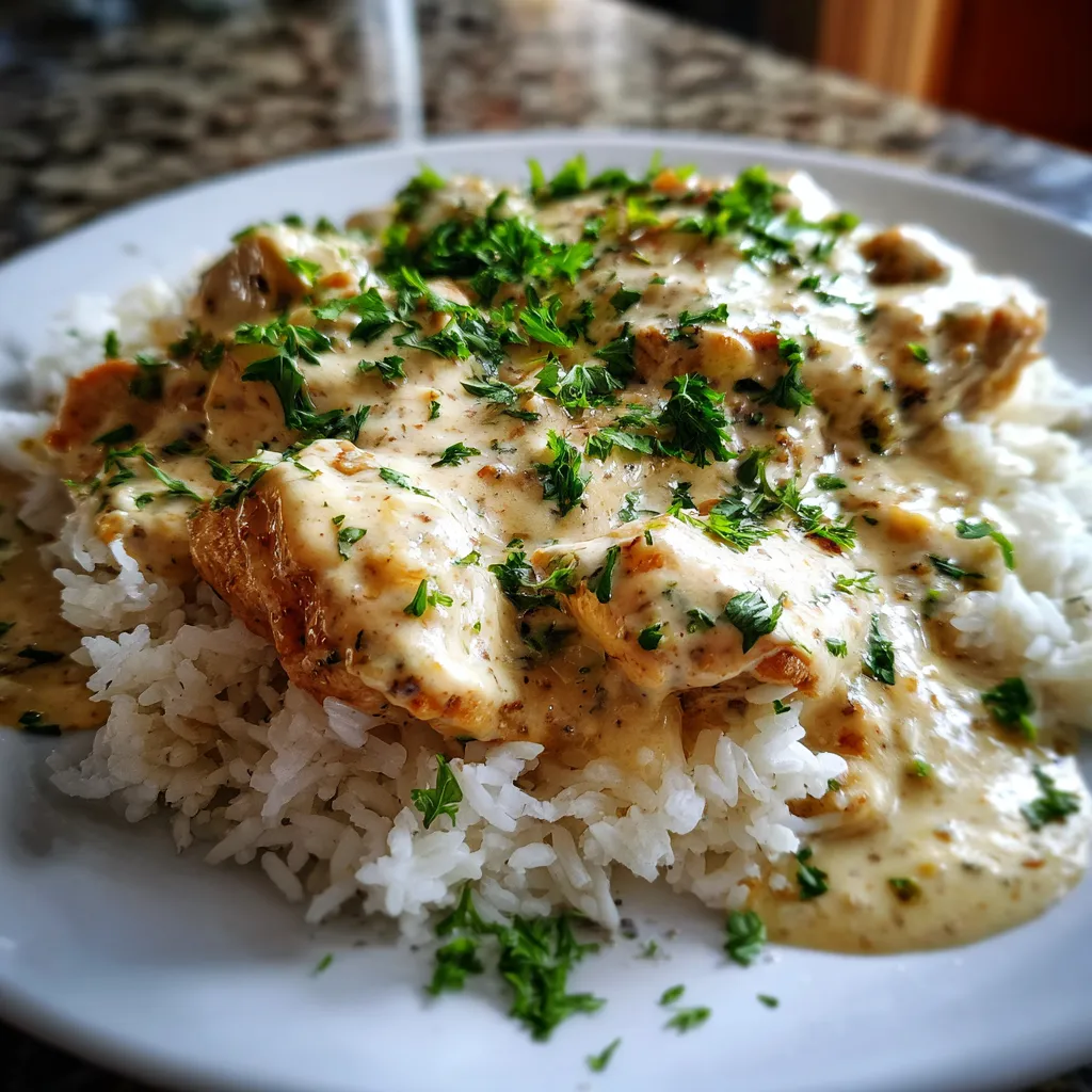 Quick and Easy Creamy Smothered Chicken and Rice One-Pot Wonder - main view