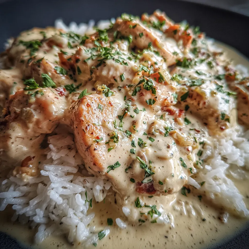 Quick and Easy Creamy Smothered Chicken and Rice One-Pot Wonder - secondary view