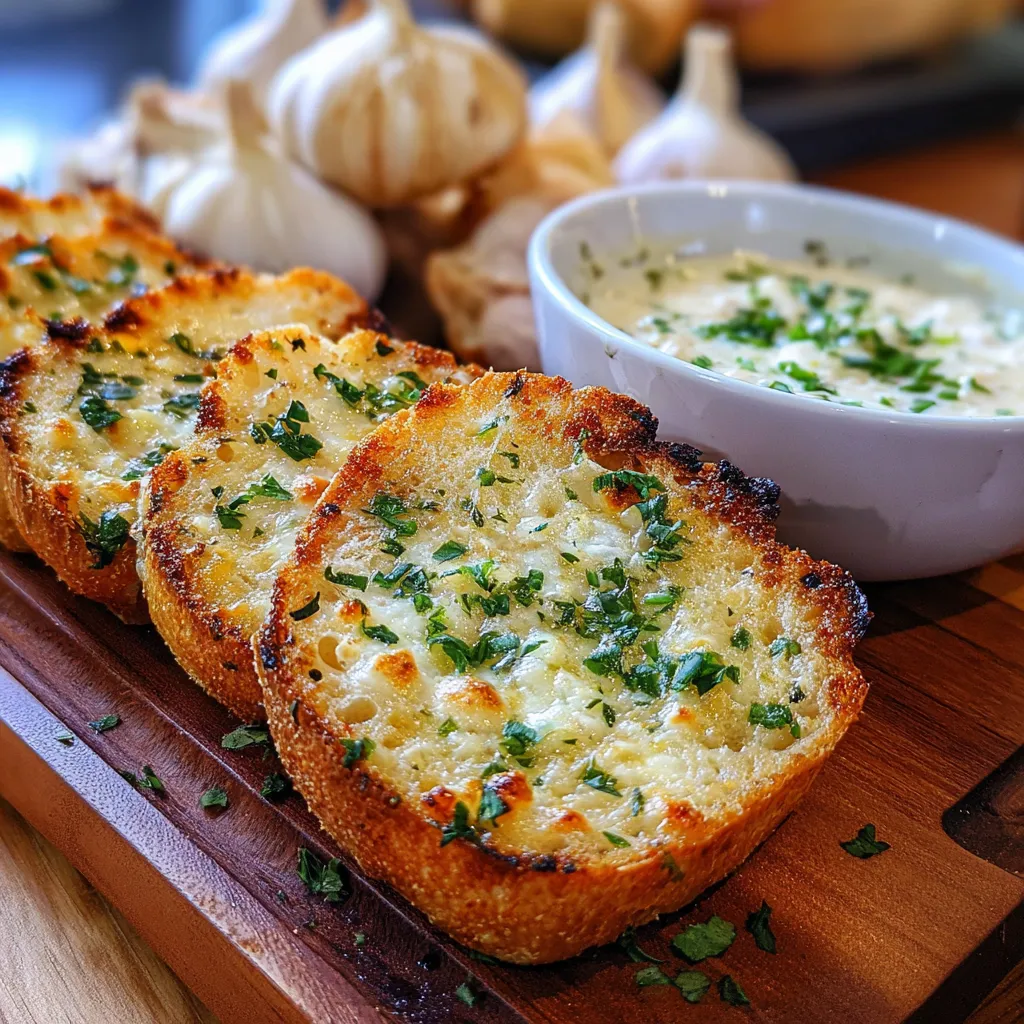 Ultimate Baked Garlic Bread Dip with Melted Cheese and Crispy Bread Bowl - secondary view