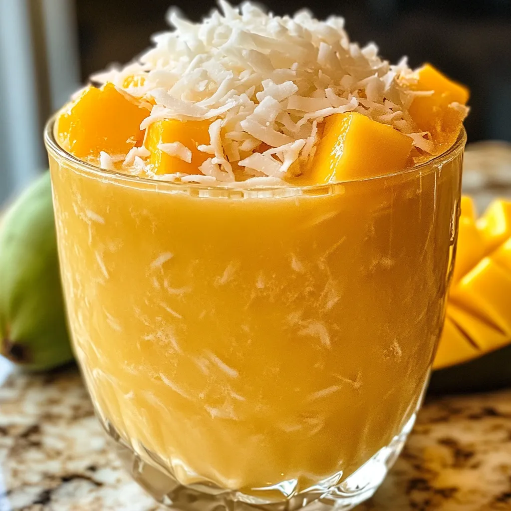 Ultimate Mango Coconut Breeze with Fresh Tropical Fruits and Coconut Cream - secondary view