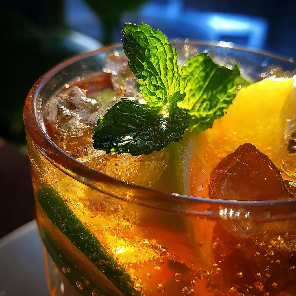 Refreshing Homemade Mango Iced Tea with Fresh Fruit and Natural Sweeteners - tertiary view
